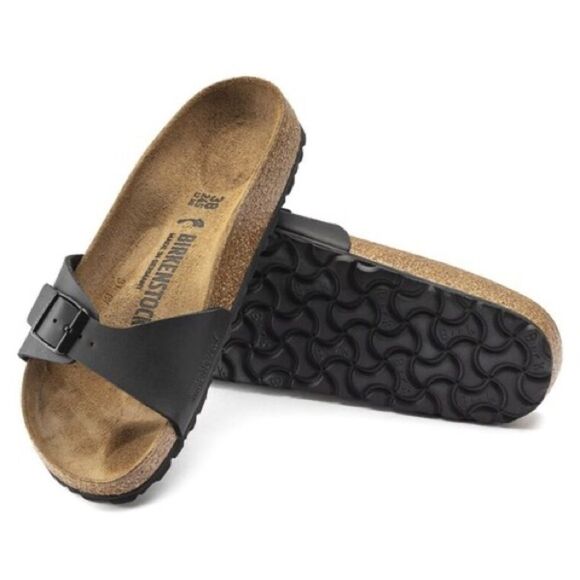 Birkenstock Shoes - Birkenstock Classic Madrid Sandals Birko-Flor - Black